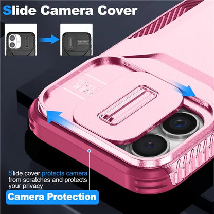For iPhone 16 Plus Case TPU+PC Slide Lens Protection Phone Cover