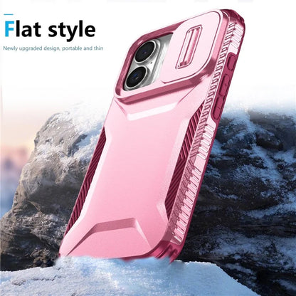 For iPhone 16 Plus Case TPU+PC Slide Lens Protection Phone Cover