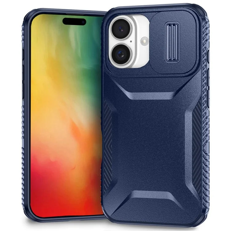 For iPhone 16 Plus Case TPU+PC Slide Lens Protection Phone Cover