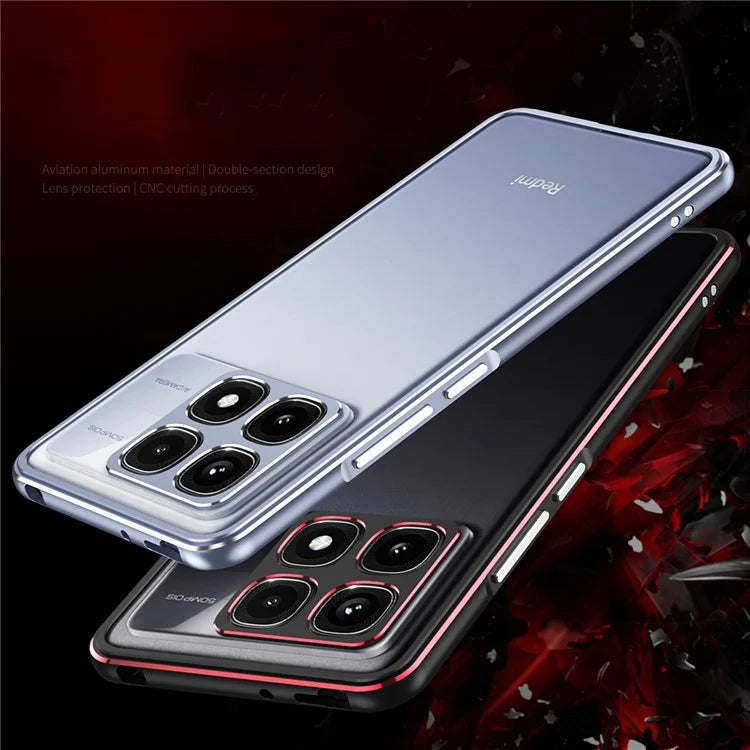 For Xiaomi Redmi K70 Ultra Bumper Case Metal Frame Phone Cover with Camera Lens Guard