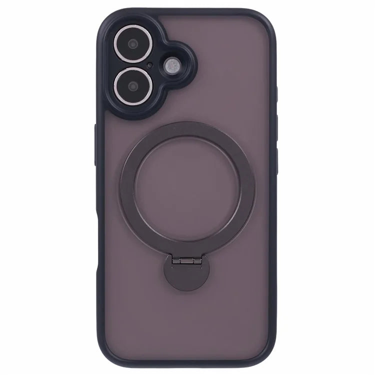 For iPhone 16 Plus Case Rotatable Magnetic Kickstand TPU+PC Matte Phone Cover