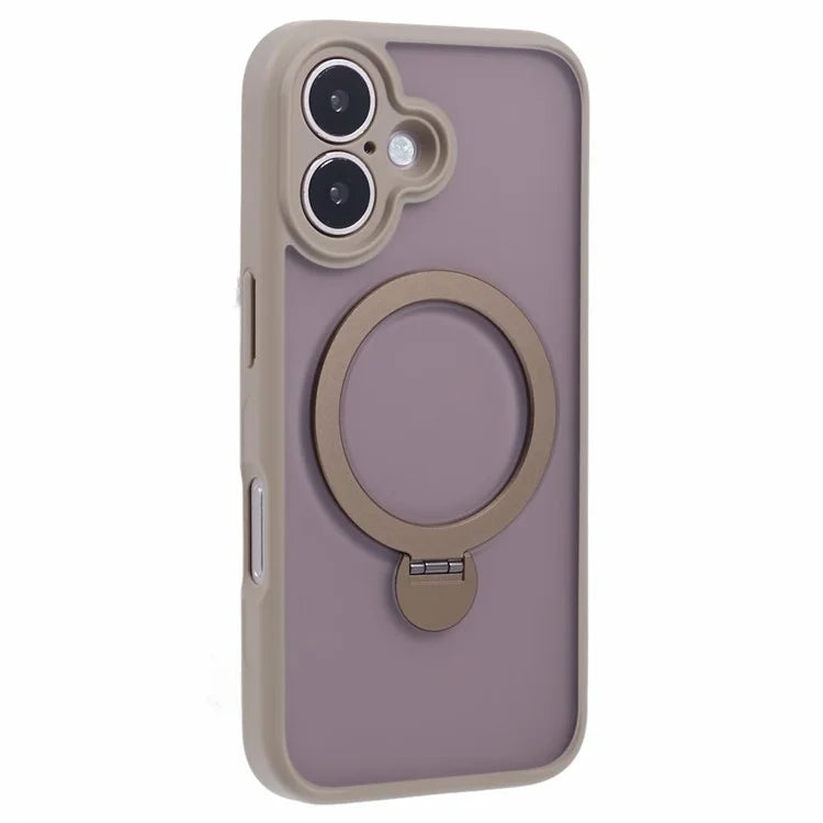 For iPhone 16 Plus Case Rotatable Magnetic Kickstand TPU+PC Matte Phone Cover