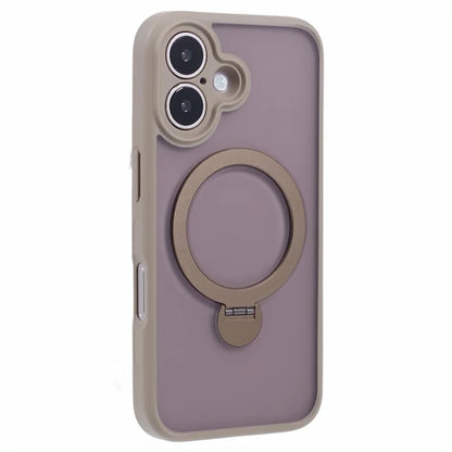 For iPhone 16 Plus Case Rotatable Magnetic Kickstand TPU+PC Matte Phone Cover