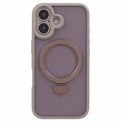 For iPhone 16 Plus Case Rotatable Magnetic Kickstand TPU+PC Matte Phone Cover