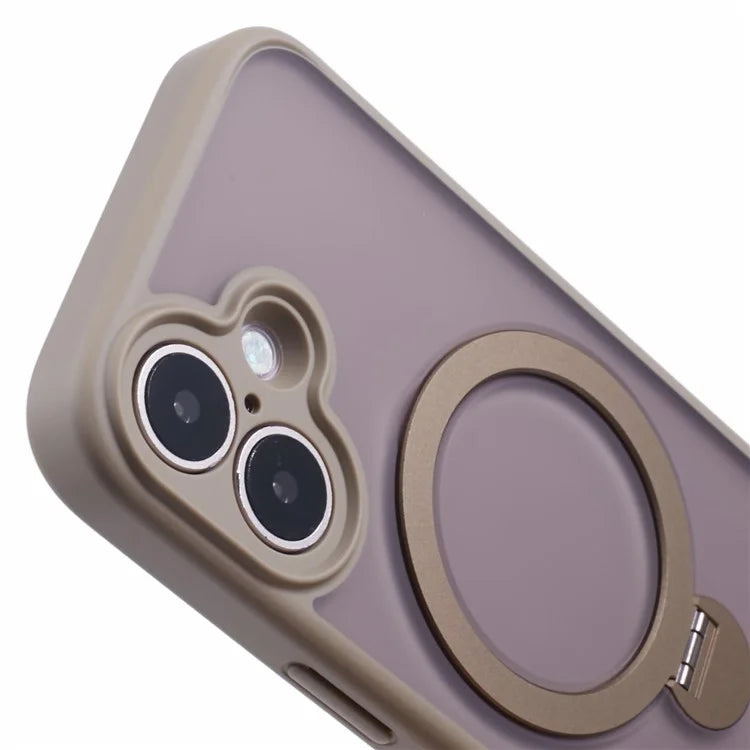For iPhone 16 Plus Case Rotatable Magnetic Kickstand TPU+PC Matte Phone Cover