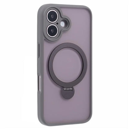 For iPhone 16 Plus Case Rotatable Magnetic Kickstand TPU+PC Matte Phone Cover