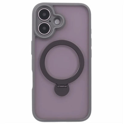 For iPhone 16 Plus Case Rotatable Magnetic Kickstand TPU+PC Matte Phone Cover