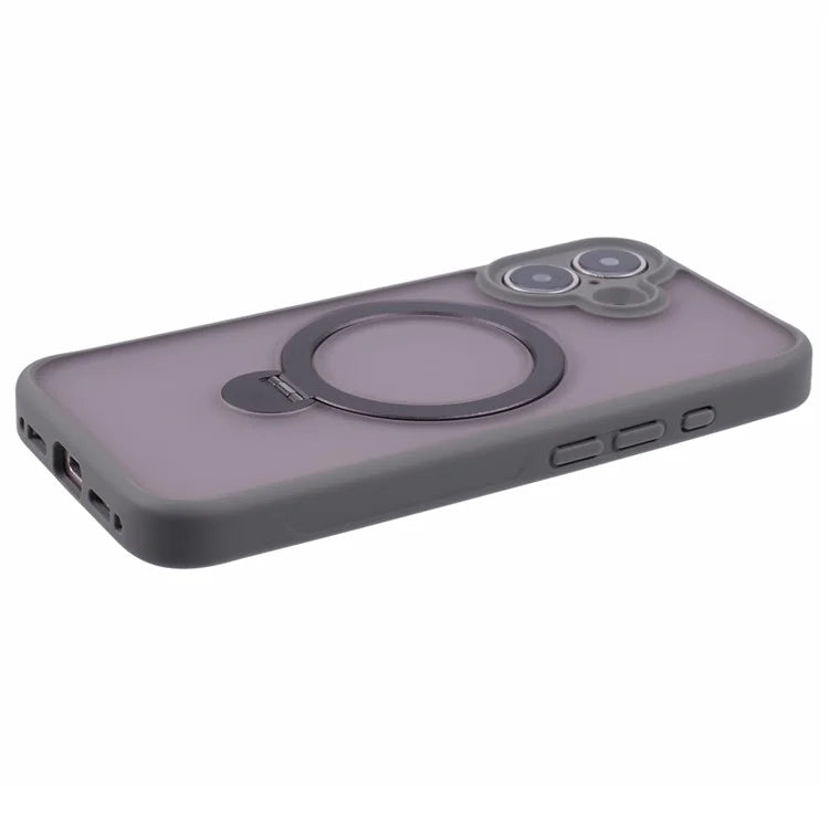 For iPhone 16 Plus Case Rotatable Magnetic Kickstand TPU+PC Matte Phone Cover