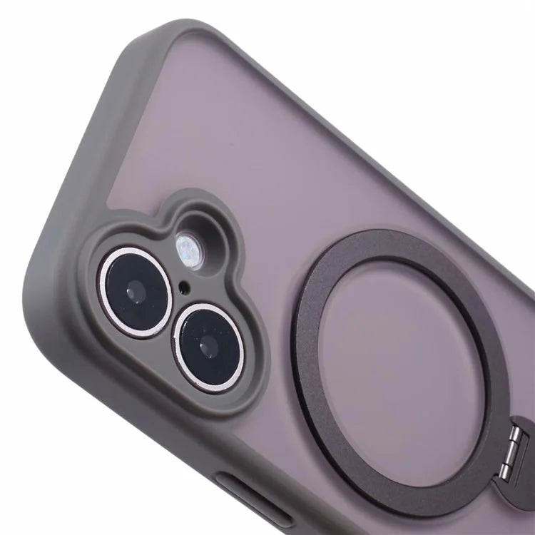 For iPhone 16 Plus Case Rotatable Magnetic Kickstand TPU+PC Matte Phone Cover