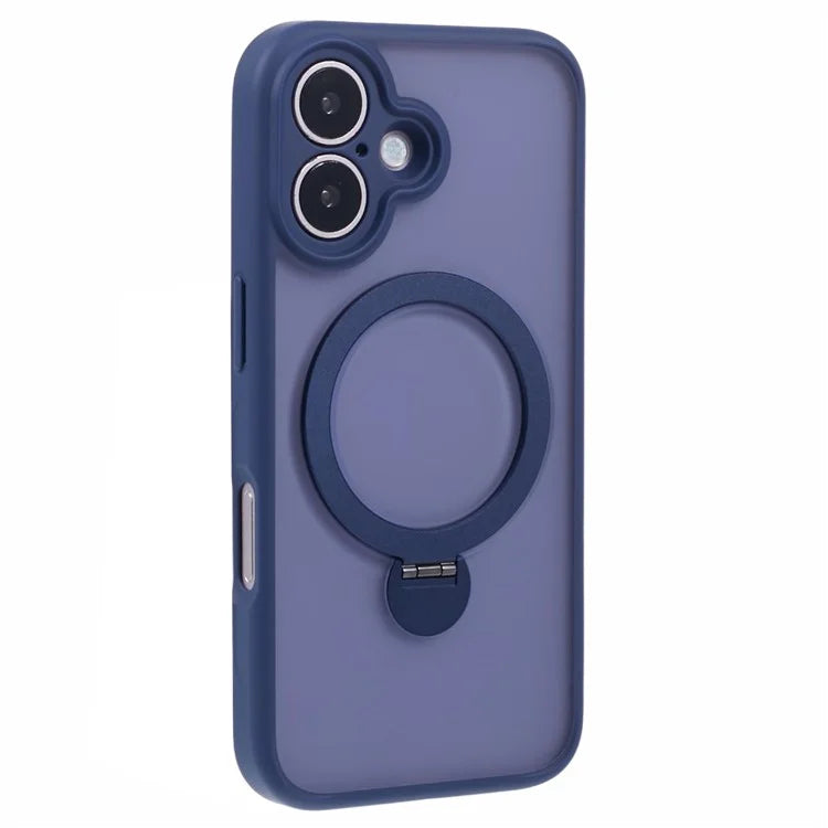 For iPhone 16 Plus Case Rotatable Magnetic Kickstand TPU+PC Matte Phone Cover
