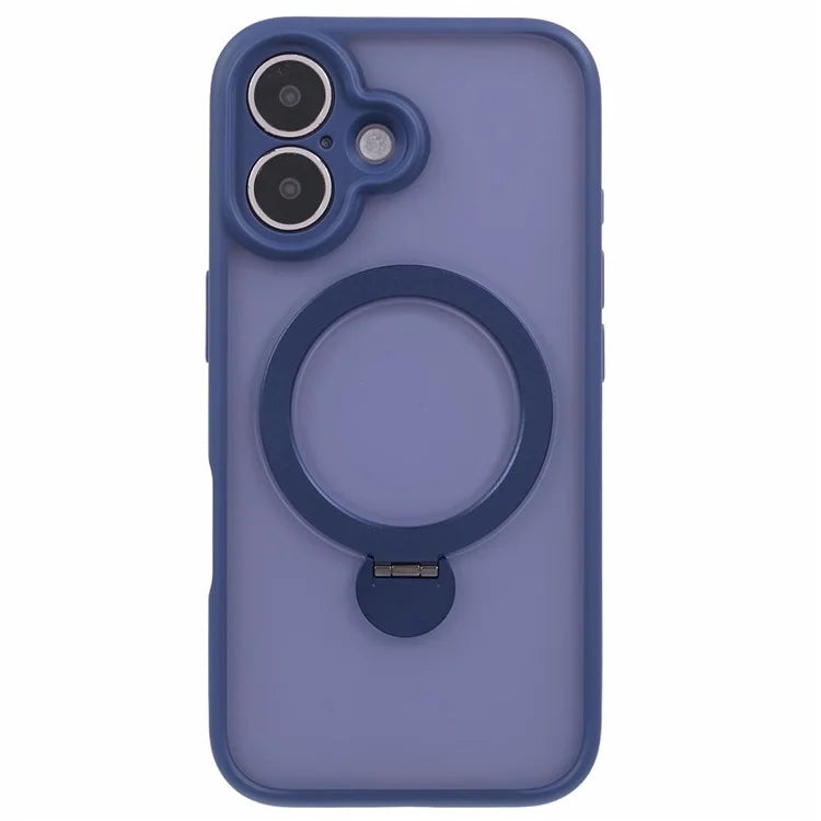 For iPhone 16 Plus Case Rotatable Magnetic Kickstand TPU+PC Matte Phone Cover