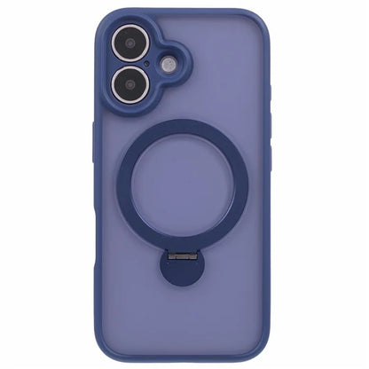 For iPhone 16 Plus Case Rotatable Magnetic Kickstand TPU+PC Matte Phone Cover