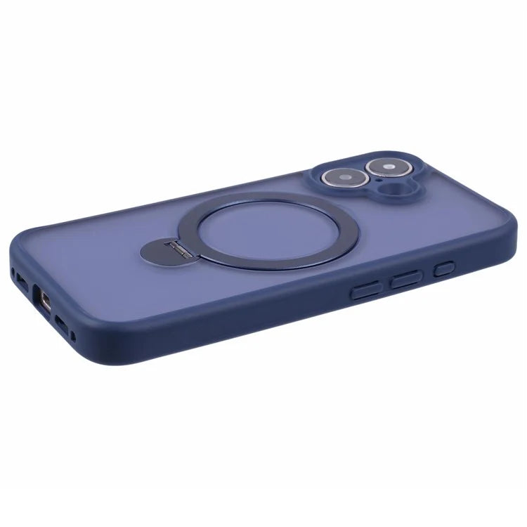 For iPhone 16 Plus Case Rotatable Magnetic Kickstand TPU+PC Matte Phone Cover