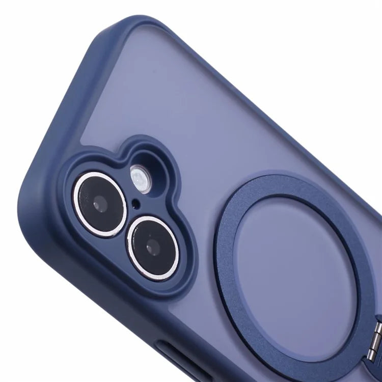 For iPhone 16 Plus Case Rotatable Magnetic Kickstand TPU+PC Matte Phone Cover