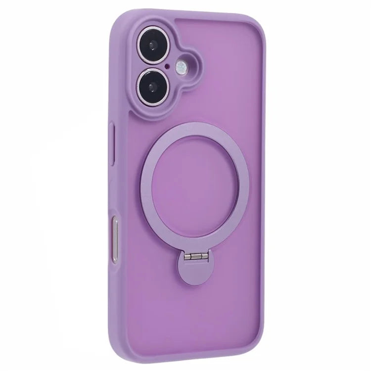 For iPhone 16 Plus Case Rotatable Magnetic Kickstand TPU+PC Matte Phone Cover
