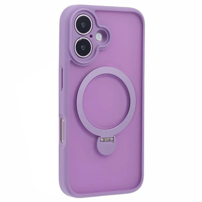 For iPhone 16 Plus Case Rotatable Magnetic Kickstand TPU+PC Matte Phone Cover