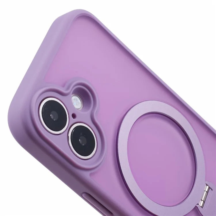 For iPhone 16 Plus Case Rotatable Magnetic Kickstand TPU+PC Matte Phone Cover