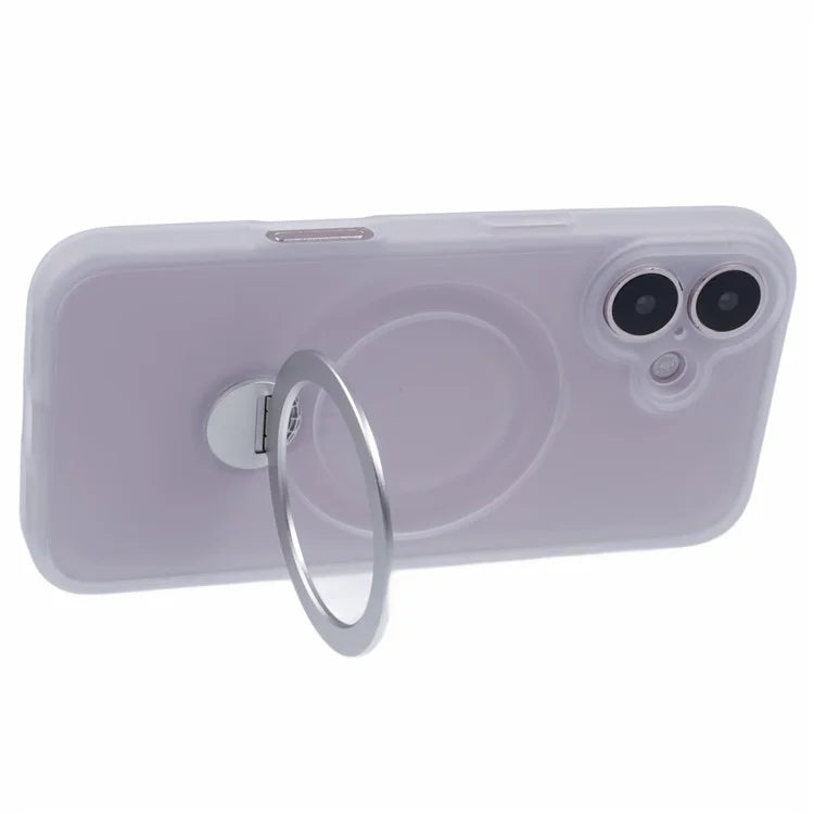 For iPhone 16 Plus Case Rotatable Magnetic Kickstand TPU+PC Matte Phone Cover