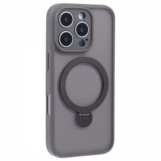 For iPhone 16 Pro Max Case Compatible with MagSafe Matte TPU+PC Phone Cover  Kickstand Ring Holder