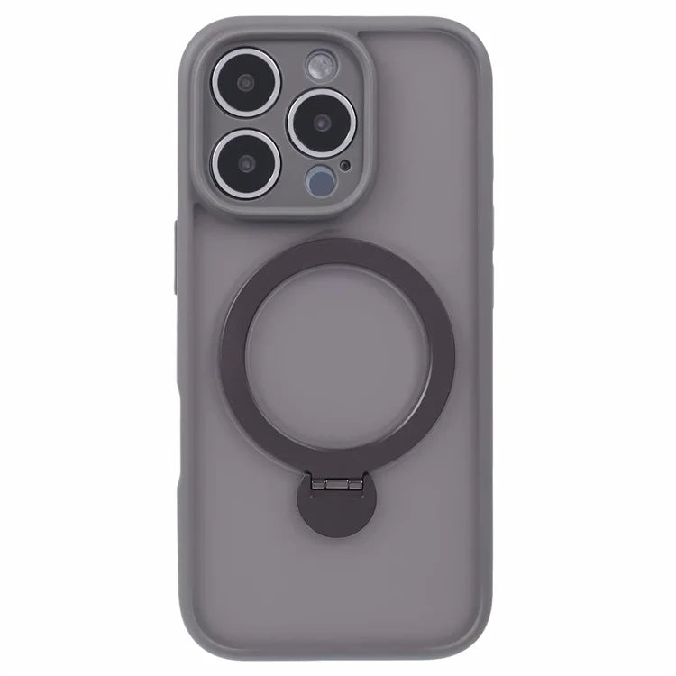 For iPhone 16 Pro Max Case Compatible with MagSafe Matte TPU+PC Phone Cover  Kickstand Ring Holder