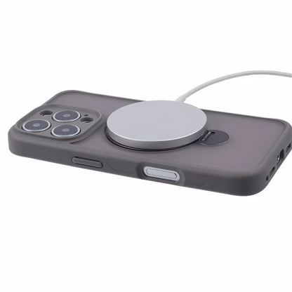For iPhone 16 Pro Max Case Compatible with MagSafe Matte TPU+PC Phone Cover  Kickstand Ring Holder