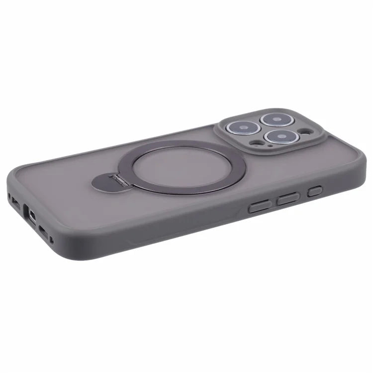 For iPhone 16 Pro Max Case Compatible with MagSafe Matte TPU+PC Phone Cover  Kickstand Ring Holder