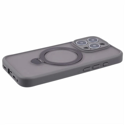 For iPhone 16 Pro Max Case Compatible with MagSafe Matte TPU+PC Phone Cover  Kickstand Ring Holder