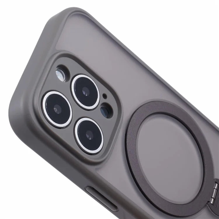 For iPhone 16 Pro Max Case Compatible with MagSafe Matte TPU+PC Phone Cover  Kickstand Ring Holder
