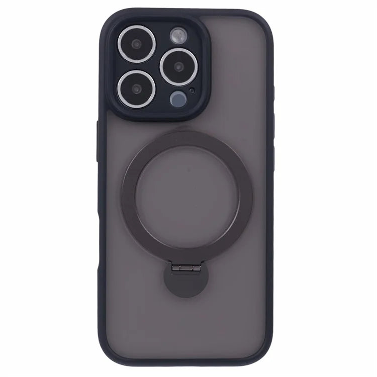 For iPhone 16 Pro Max Case Compatible with MagSafe Matte TPU+PC Phone Cover  Kickstand Ring Holder