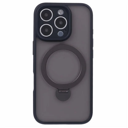 For iPhone 16 Pro Max Case Compatible with MagSafe Matte TPU+PC Phone Cover  Kickstand Ring Holder