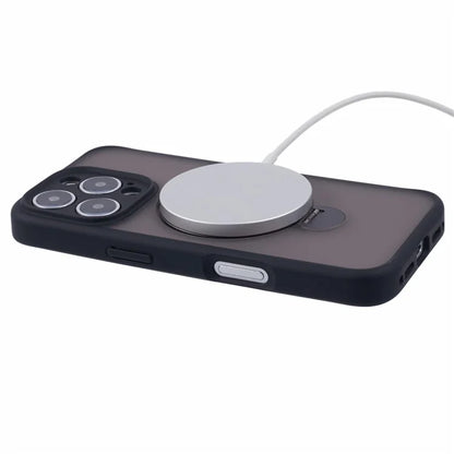 For iPhone 16 Pro Max Case Compatible with MagSafe Matte TPU+PC Phone Cover  Kickstand Ring Holder