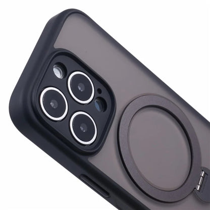 For iPhone 16 Pro Max Case Compatible with MagSafe Matte TPU+PC Phone Cover  Kickstand Ring Holder