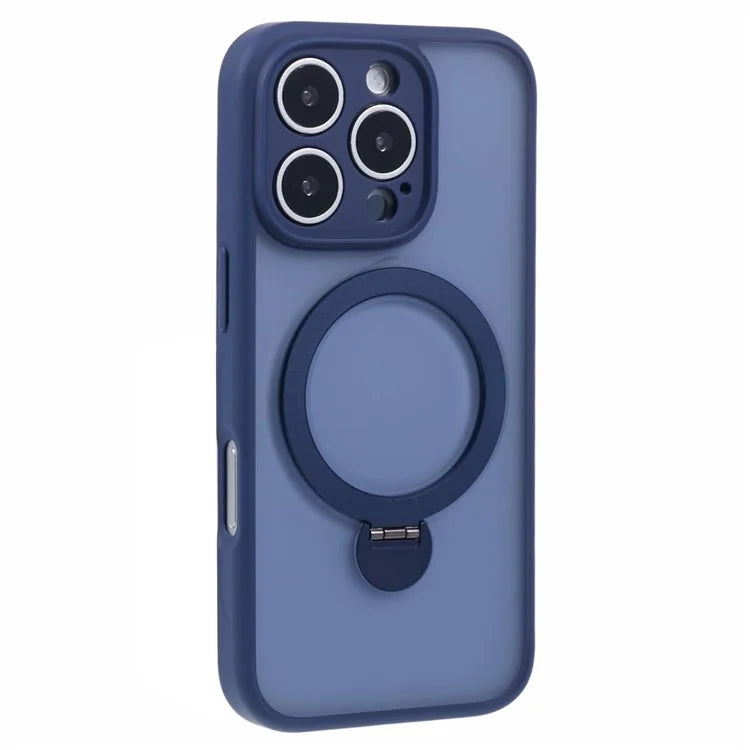 For iPhone 16 Pro Max Case Compatible with MagSafe Matte TPU+PC Phone Cover  Kickstand Ring Holder