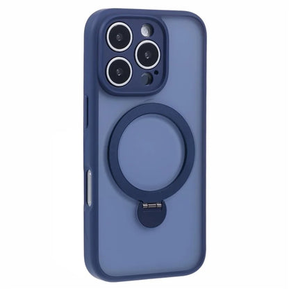 For iPhone 16 Pro Max Case Compatible with MagSafe Matte TPU+PC Phone Cover  Kickstand Ring Holder
