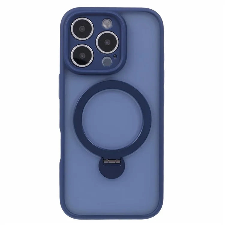 For iPhone 16 Pro Max Case Compatible with MagSafe Matte TPU+PC Phone Cover  Kickstand Ring Holder