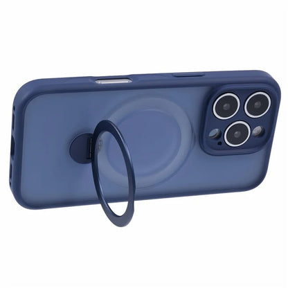 For iPhone 16 Pro Max Case Compatible with MagSafe Matte TPU+PC Phone Cover  Kickstand Ring Holder