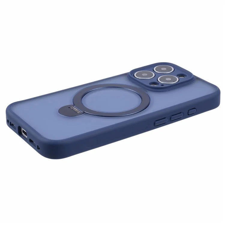 For iPhone 16 Pro Max Case Compatible with MagSafe Matte TPU+PC Phone Cover  Kickstand Ring Holder