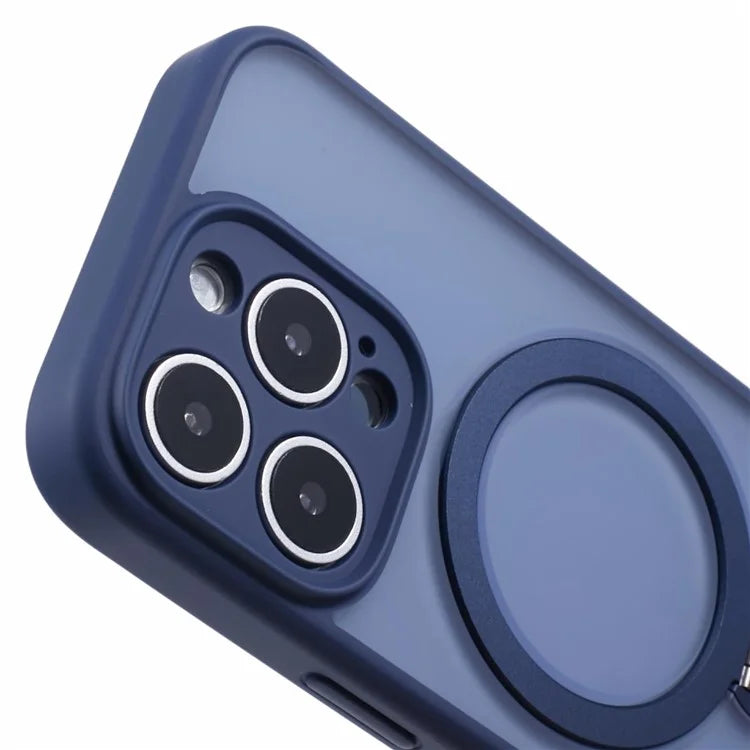 For iPhone 16 Pro Max Case Compatible with MagSafe Matte TPU+PC Phone Cover  Kickstand Ring Holder