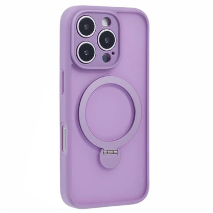 For iPhone 16 Pro Max Case Compatible with MagSafe Matte TPU+PC Phone Cover  Kickstand Ring Holder