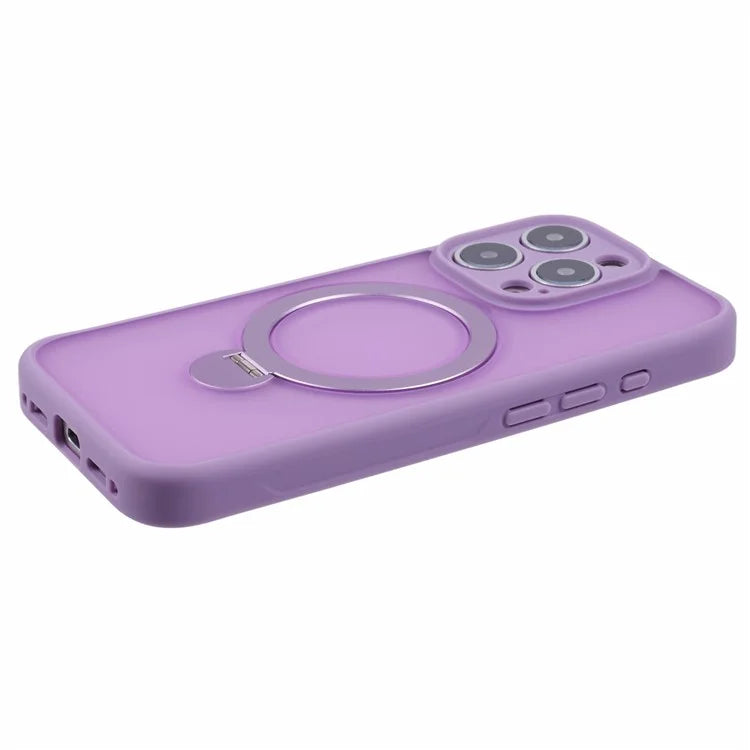 For iPhone 16 Pro Max Case Compatible with MagSafe Matte TPU+PC Phone Cover  Kickstand Ring Holder