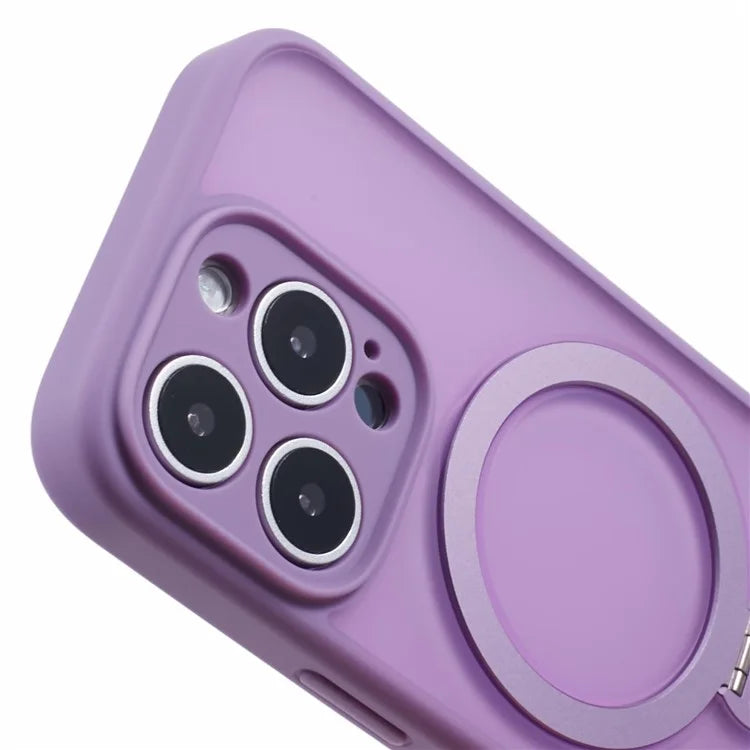 For iPhone 16 Pro Max Case Compatible with MagSafe Matte TPU+PC Phone Cover  Kickstand Ring Holder