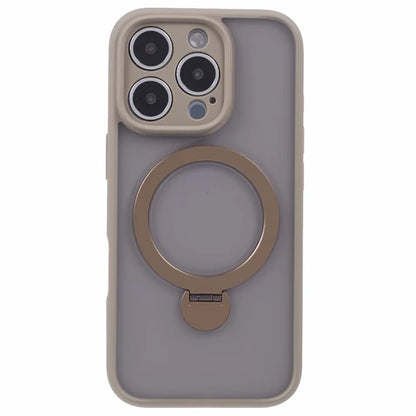 For iPhone 16 Pro Max Case Compatible with MagSafe Matte TPU+PC Phone Cover  Kickstand Ring Holder