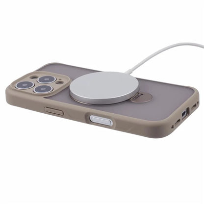 For iPhone 16 Pro Max Case Compatible with MagSafe Matte TPU+PC Phone Cover  Kickstand Ring Holder