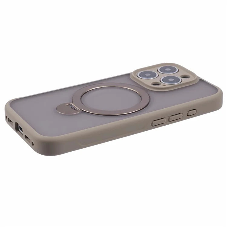 For iPhone 16 Pro Max Case Compatible with MagSafe Matte TPU+PC Phone Cover  Kickstand Ring Holder