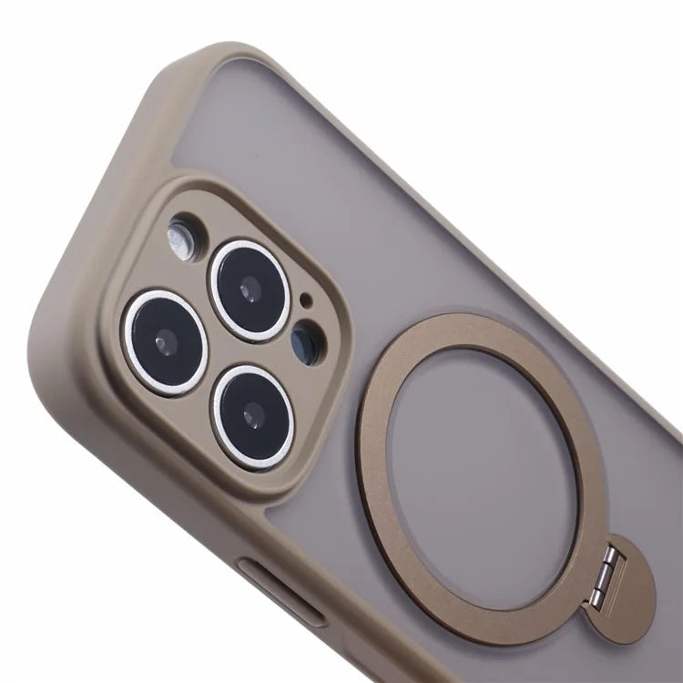 For iPhone 16 Pro Max Case Compatible with MagSafe Matte TPU+PC Phone Cover  Kickstand Ring Holder