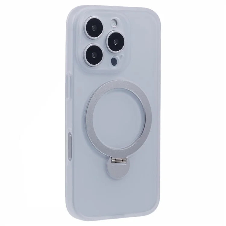 For iPhone 16 Pro Max Case Compatible with MagSafe Matte TPU+PC Phone Cover  Kickstand Ring Holder