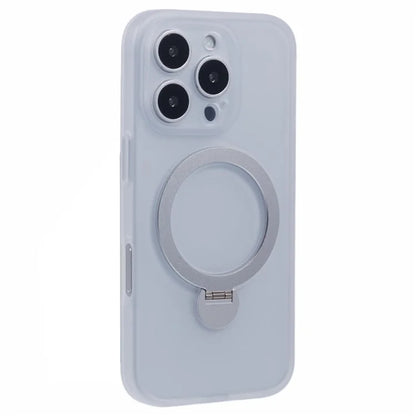 For iPhone 16 Pro Max Case Compatible with MagSafe Matte TPU+PC Phone Cover  Kickstand Ring Holder