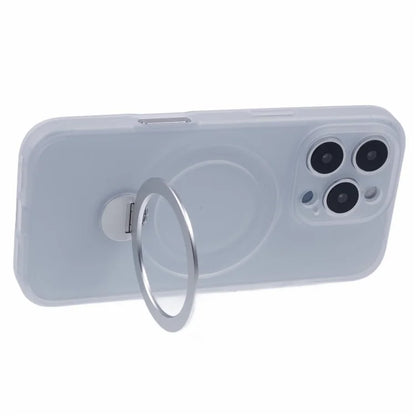For iPhone 16 Pro Max Case Compatible with MagSafe Matte TPU+PC Phone Cover  Kickstand Ring Holder