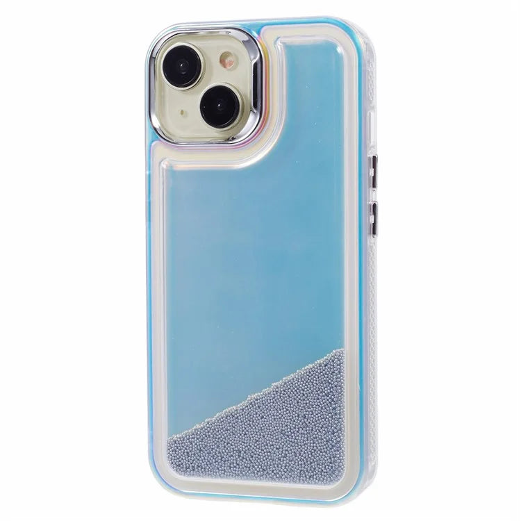 For iPhone 15 Cell Phone Cover Flowing Beads PC+TPU Back Case