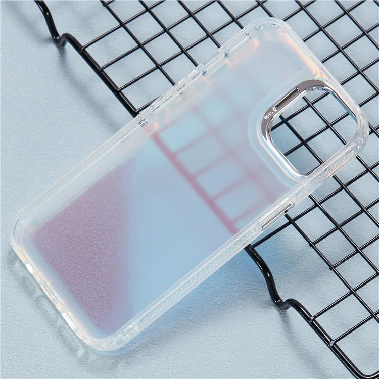 For iPhone 15 Cell Phone Cover Flowing Beads PC+TPU Back Case